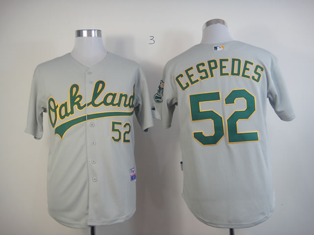 Men Oakland Athletics #52 Cespedes Grey MLB Jerseys
